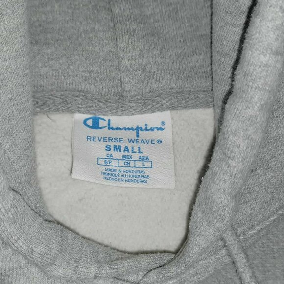Men's Champion White Reverse Weave Small Hoodie Inside Fleece - Picture 6 of 6